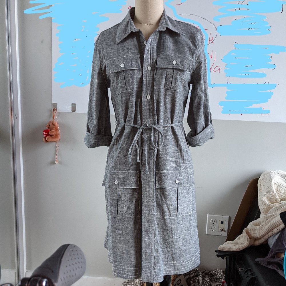 Merona Size Small Denim Chambray Button Down Dress